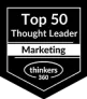 Top 50 Thought Leader in Marketing badge recognizing expertise in law firm growth strategy and marketing leadership